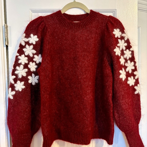 Sezane Luke Jumper Burgundy / Ecru - Size S - Picture 4 of 4